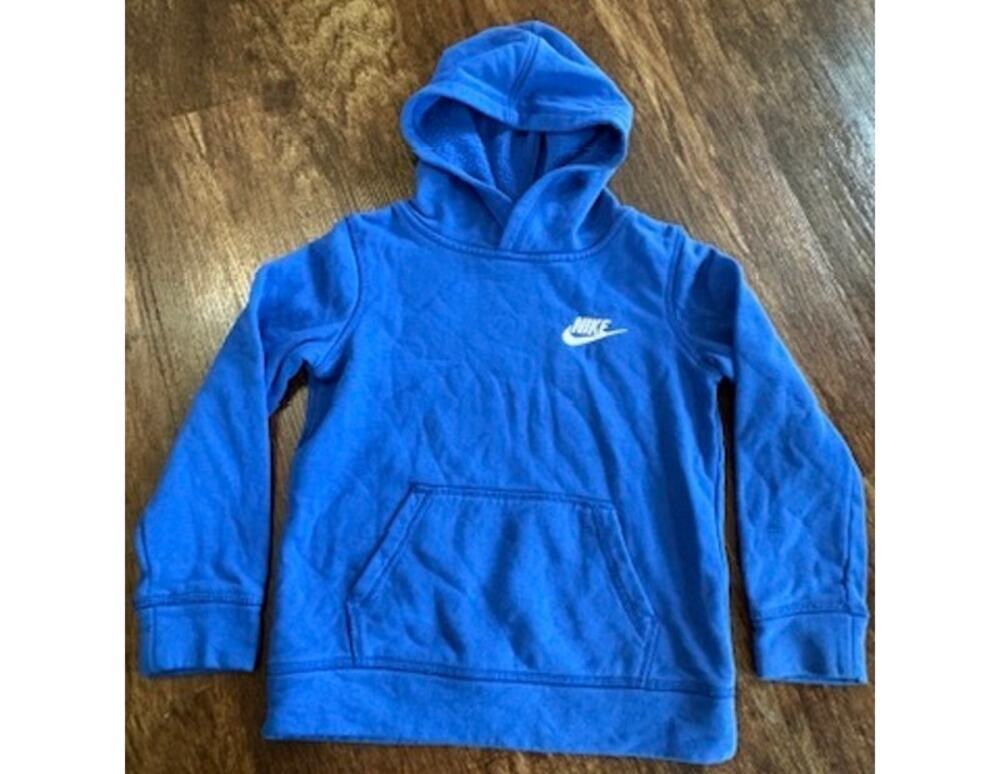 Nike Boys Royal Blue Fleece Pullover Hoodie Sweatshirt Size Small (4-5)